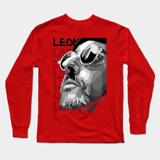 Leon The Professional WPAP Grayscale Long Sleeve T-Shirt